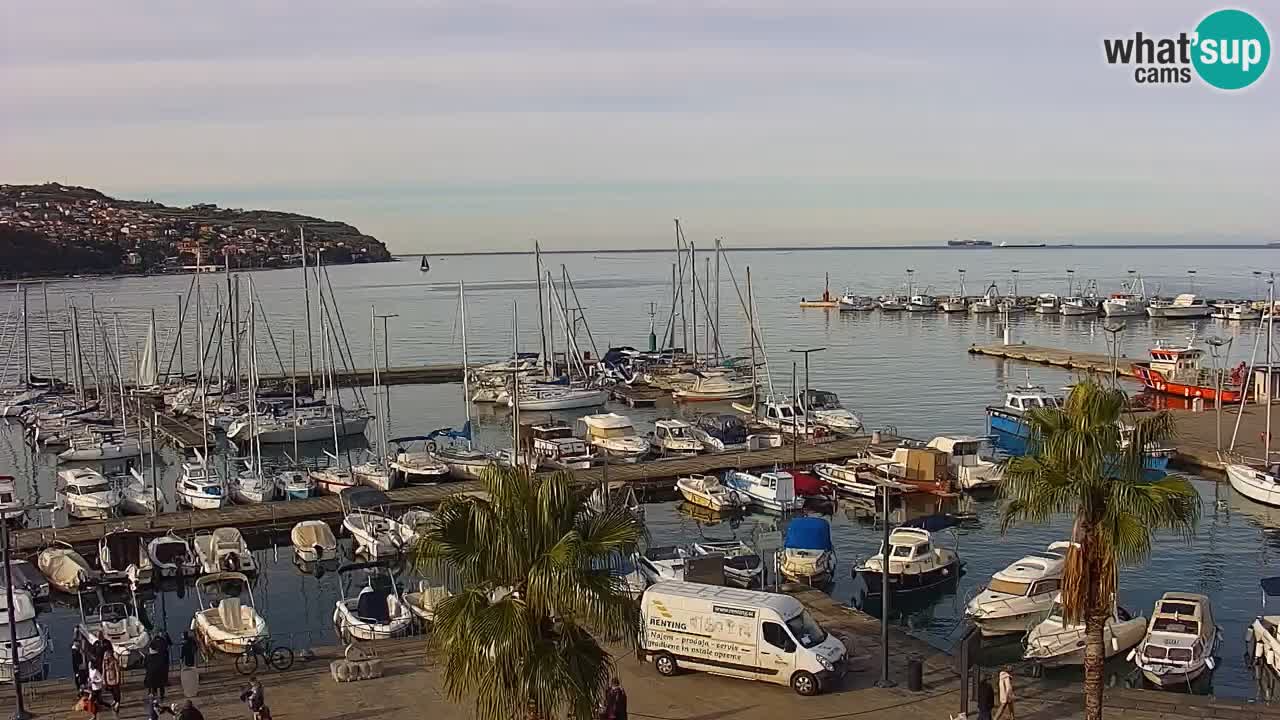 Webcam Koper – Panorama of the marina and promenade from the Grand Hotel Koper
