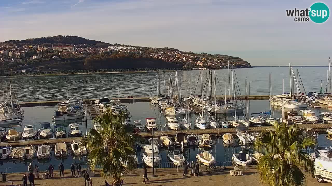 Camera en vivo Koper – puerto deportivo y paseo marítimo desde el Hotel Grand Koper