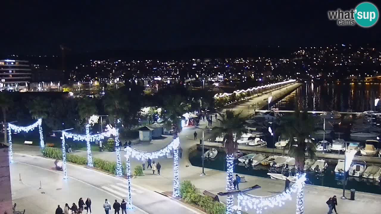 Webcam Koper – Panorama of the marina and promenade from the Grand Hotel Koper