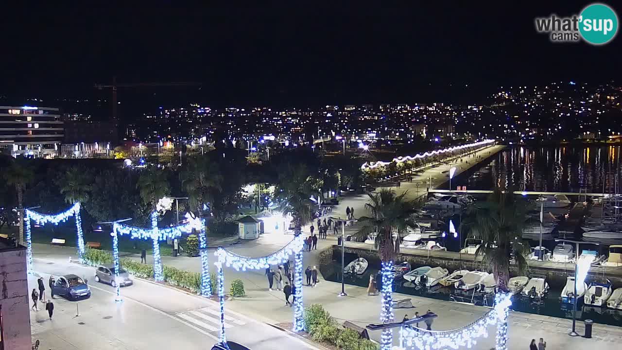 Webcam Koper – Panorama des Jachthafens und der Promenade vom Hotel Grand Koper