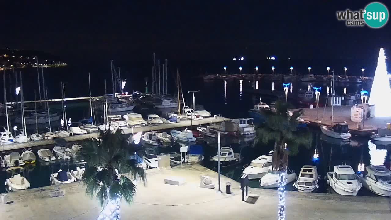 Webcam Koper – Panorama des Jachthafens und der Promenade vom Hotel Grand Koper