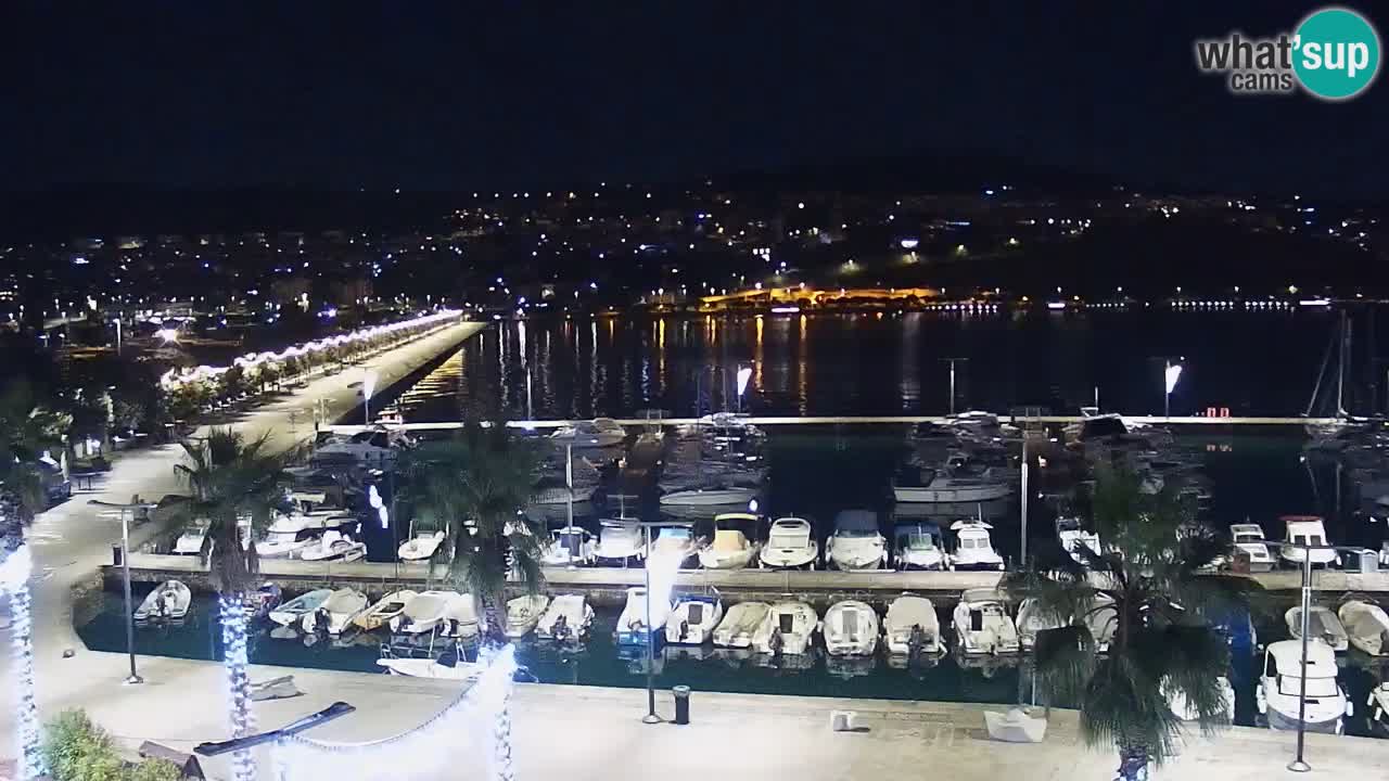 Webcam Koper – Panorama de la marina et de la promenade depuis le Grand Hotel Koper