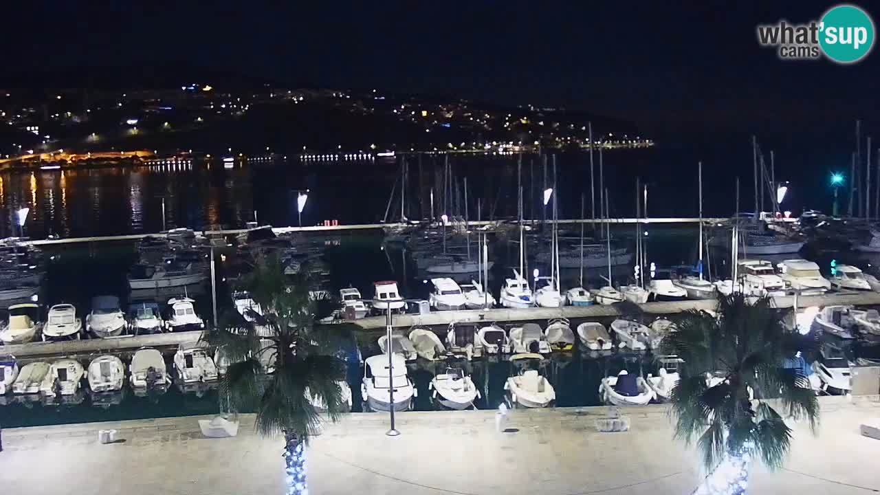 Webcam Koper – Panorama des Jachthafens und der Promenade vom Hotel Grand Koper
