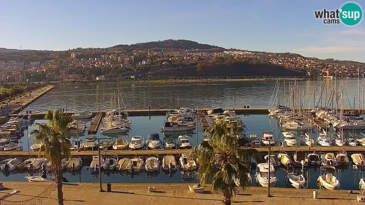 Webcam Koper – Panorama of the marina and promenade from the Grand Hotel Koper