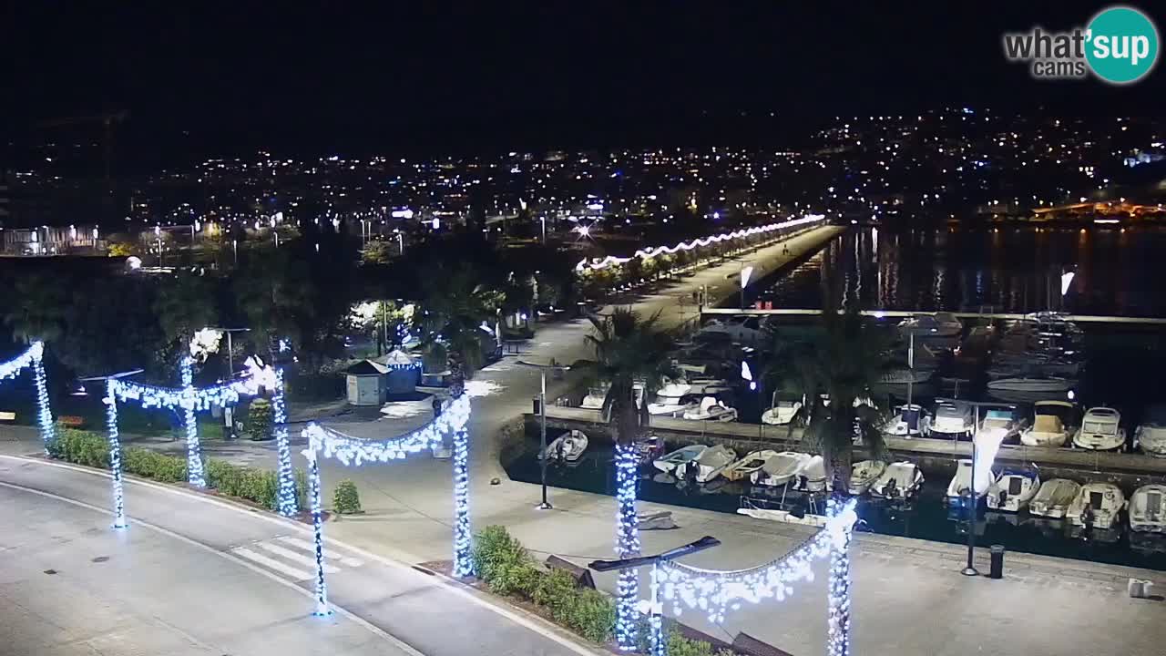 Webcam Koper – Panorama des Jachthafens und der Promenade vom Hotel Grand Koper