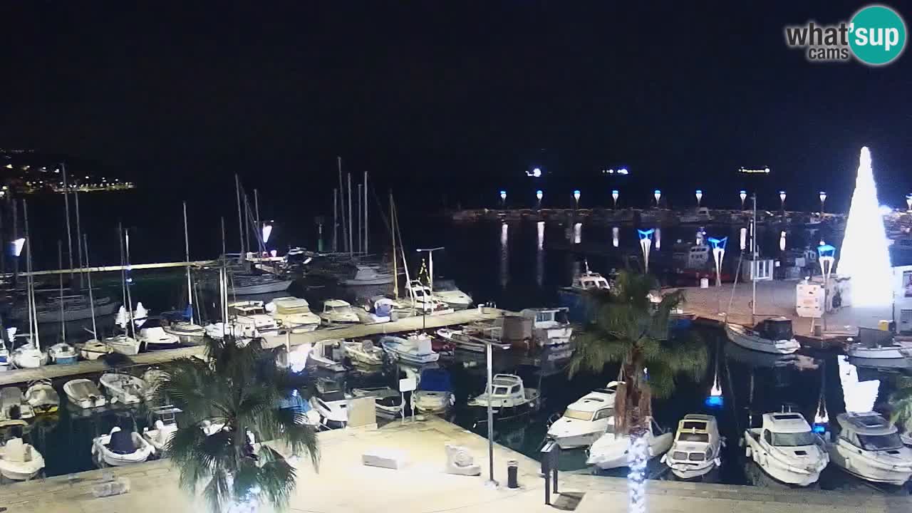 Webcam Koper – Panorama des Jachthafens und der Promenade vom Hotel Grand Koper