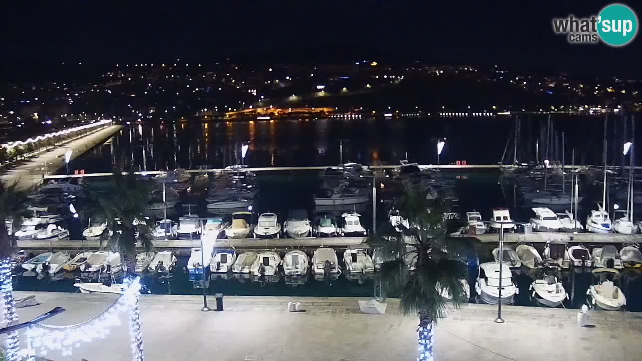 Webcam Koper – Panorama of the marina and promenade from the Grand Hotel Koper
