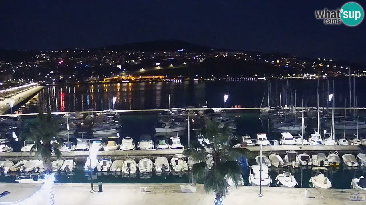 Webcam Koper – Panorama of the marina and promenade from the Grand Hotel Koper