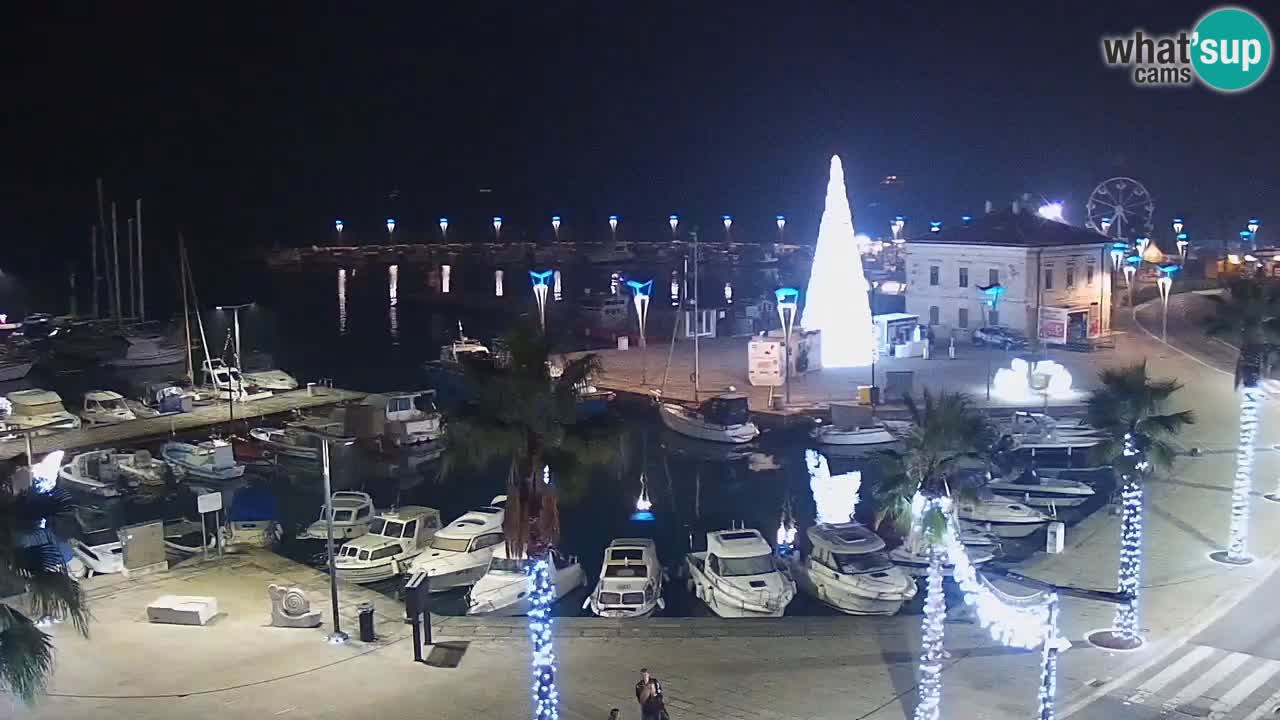 Webcam Koper – Panorama of the marina and promenade from the Grand Hotel Koper