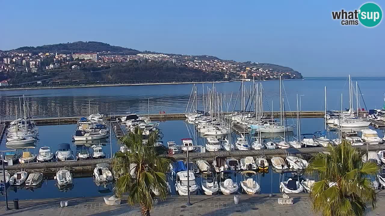 Webcam Koper – Panorama de la marina et de la promenade depuis le Grand Hotel Koper