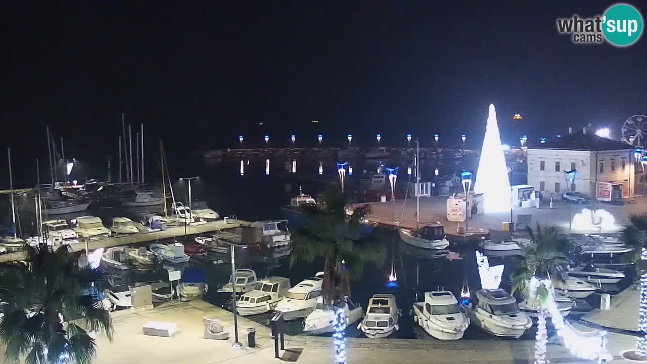 Webcam Koper – Panorama of the marina and promenade from the Grand Hotel Koper