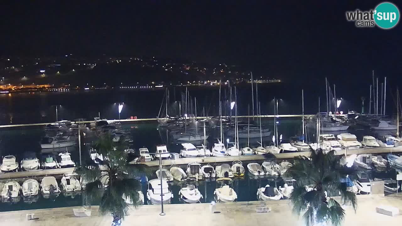 Webcam Koper – Panorama of the marina and promenade from the Grand Hotel Koper