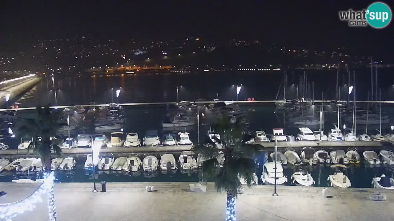 Webcam Koper – Panorama of the marina and promenade from the Grand Hotel Koper