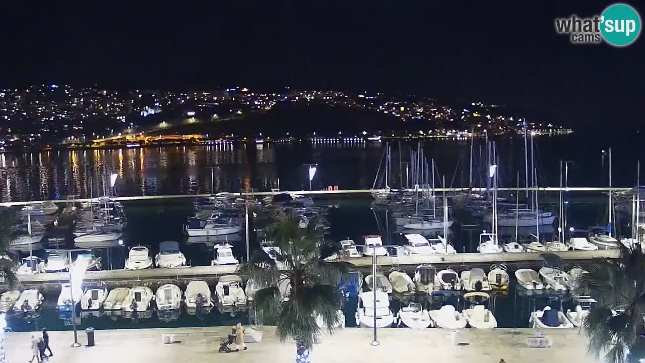 Webcam Koper – Panorama des Jachthafens und der Promenade vom Hotel Grand Koper