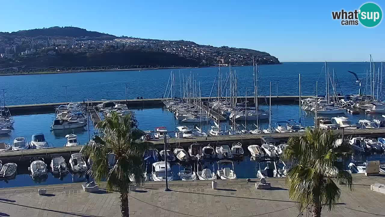 Webcam Koper – Panorama de la marina et de la promenade depuis le Grand Hotel Koper