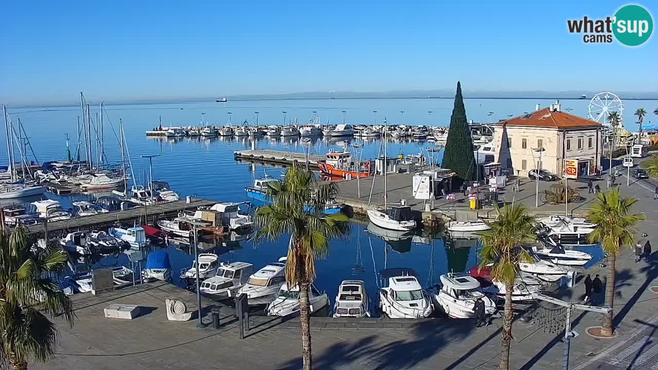 Camera en vivo Koper – puerto deportivo y paseo marítimo desde el Hotel Grand Koper