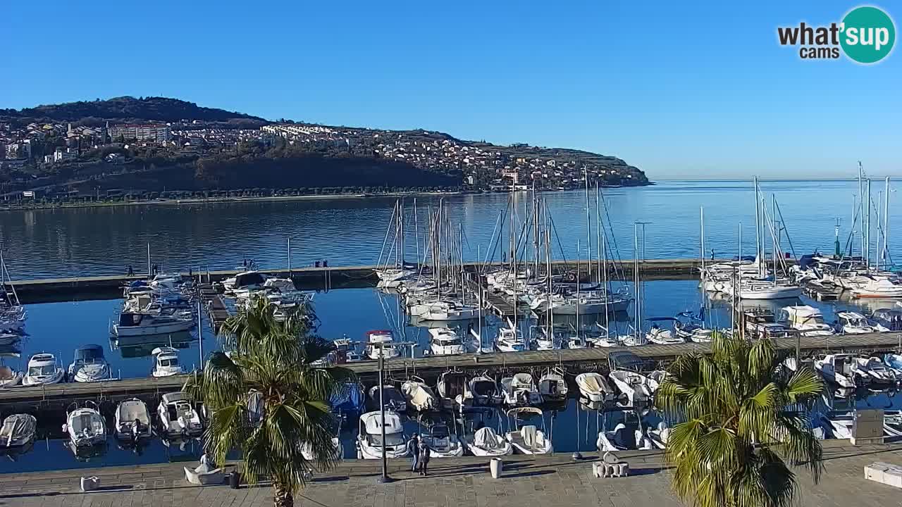 Camera en vivo Koper – puerto deportivo y paseo marítimo desde el Hotel Grand Koper
