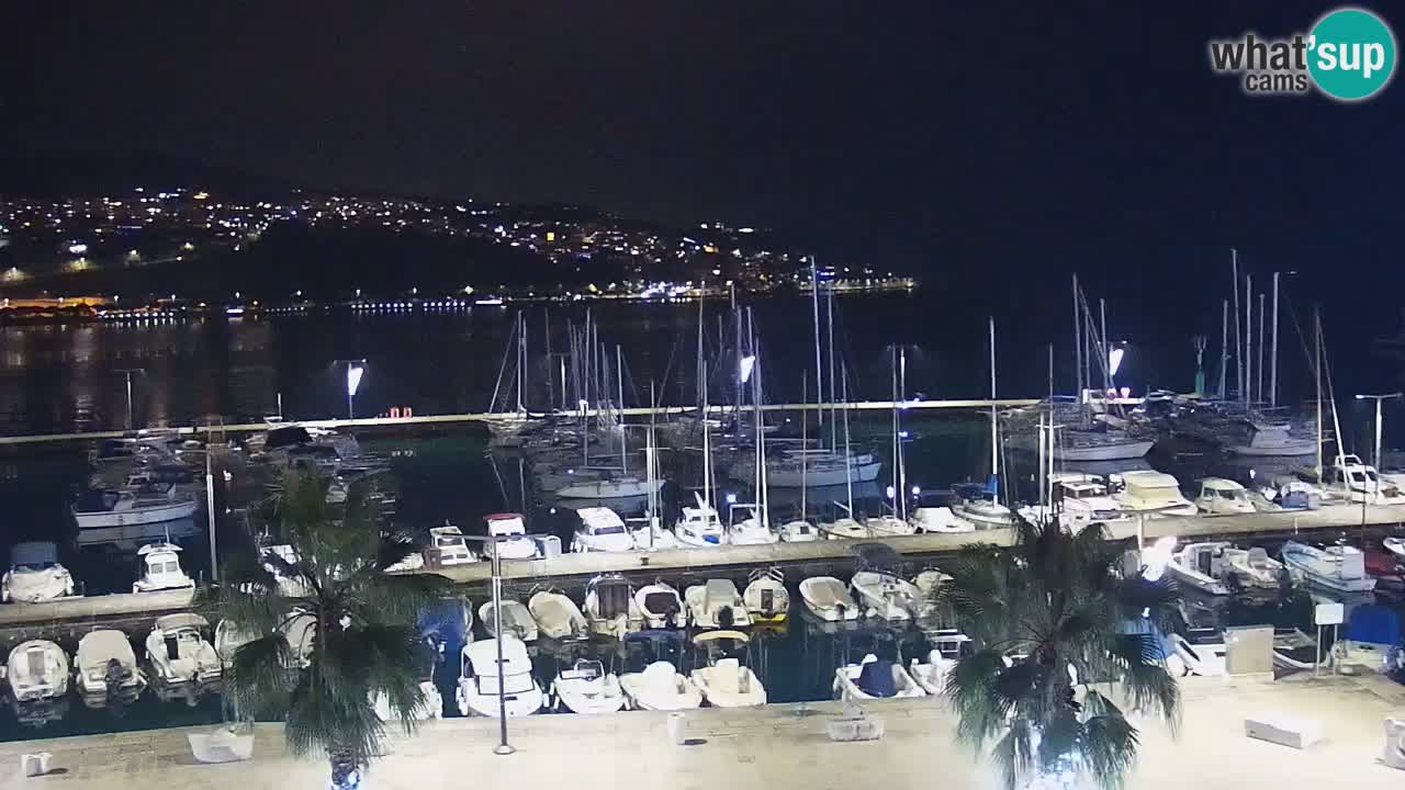 Webcam Koper – Panorama of the marina and promenade from the Grand Hotel Koper