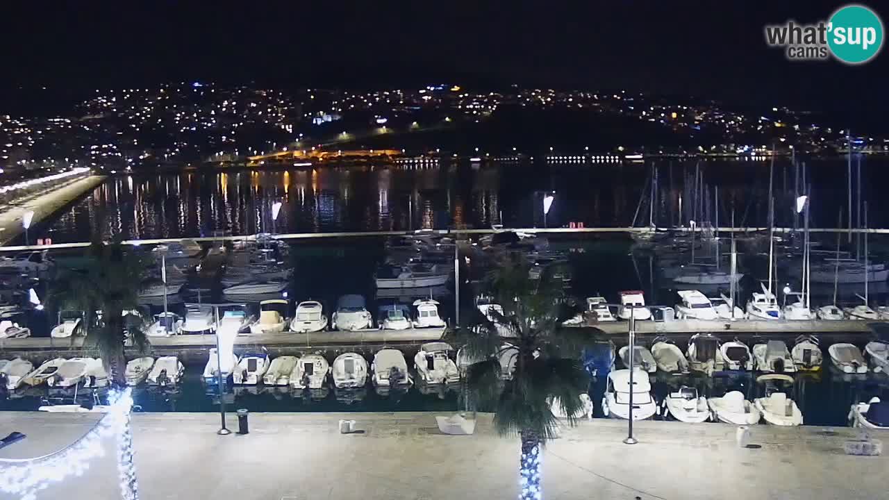 Webcam Koper – Panorama des Jachthafens und der Promenade vom Hotel Grand Koper