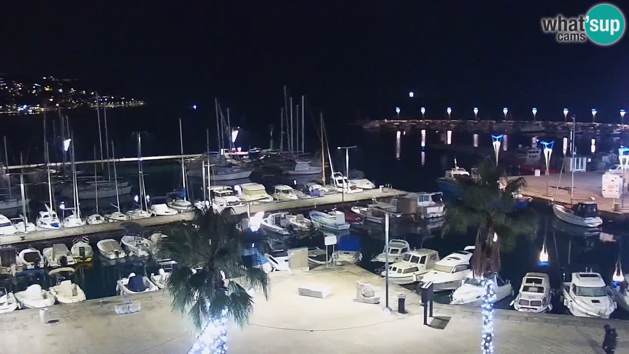 Webcam Koper – Panorama de la marina et de la promenade depuis le Grand Hotel Koper
