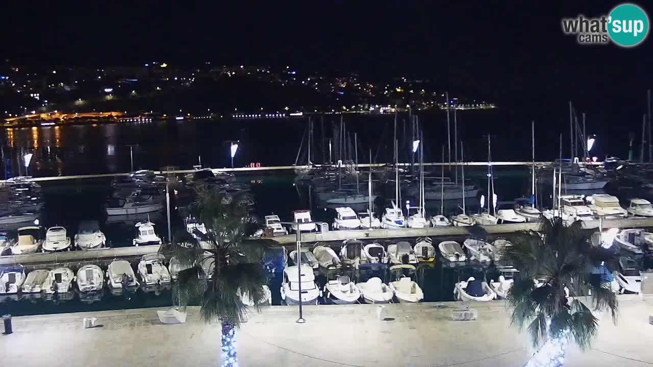 Webcam Koper – Panorama of the marina and promenade from the Grand Hotel Koper