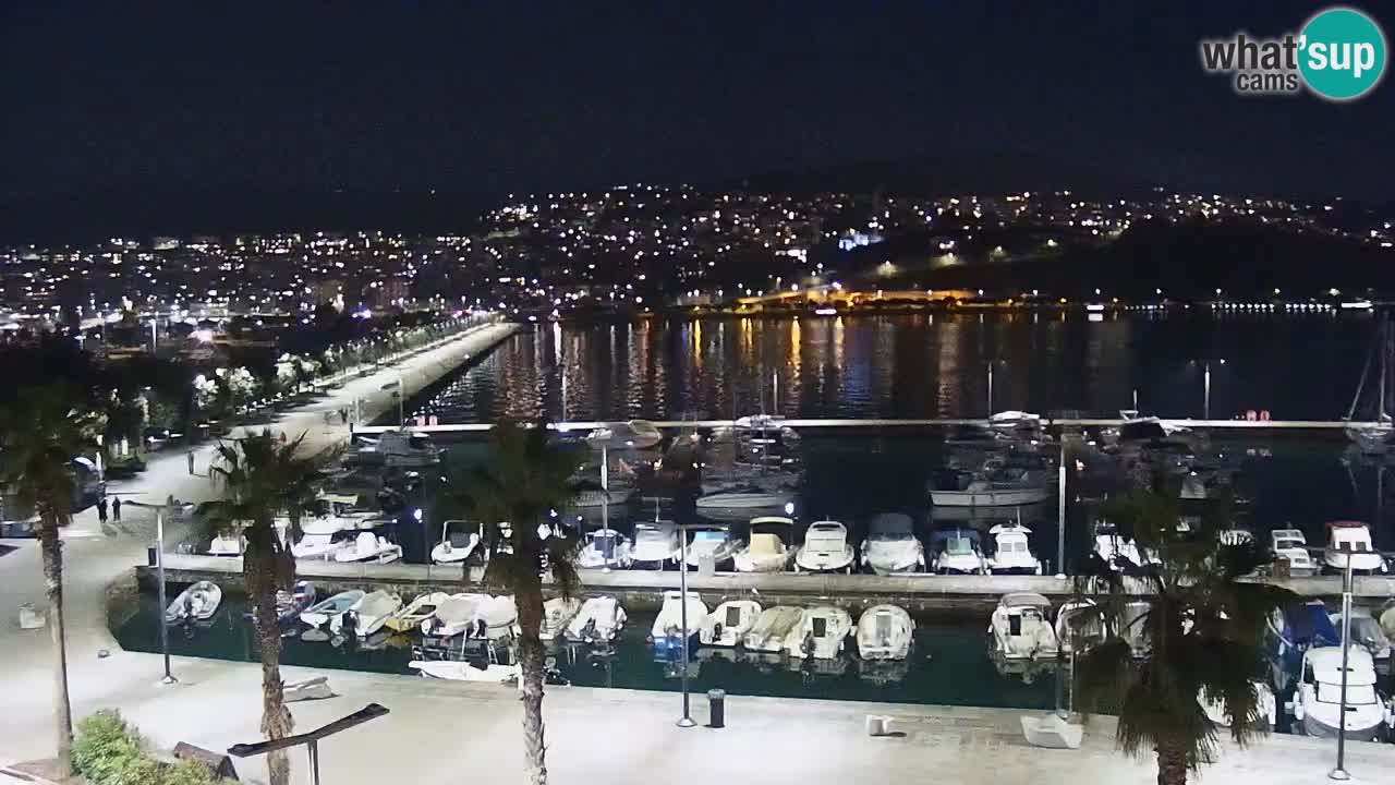 Webcam Koper – Panorama of the marina and promenade from the Grand Hotel Koper
