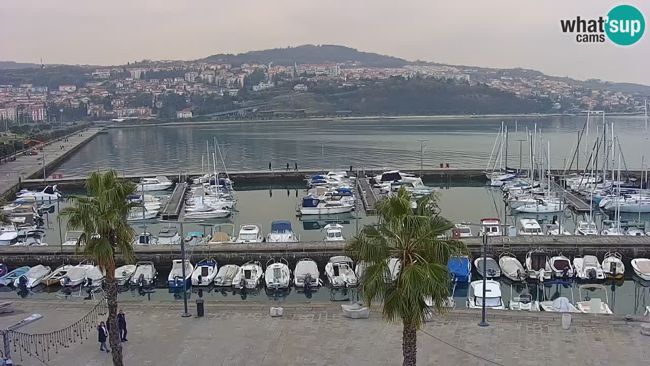 Camera en vivo Koper – puerto deportivo y paseo marítimo desde el Hotel Grand Koper