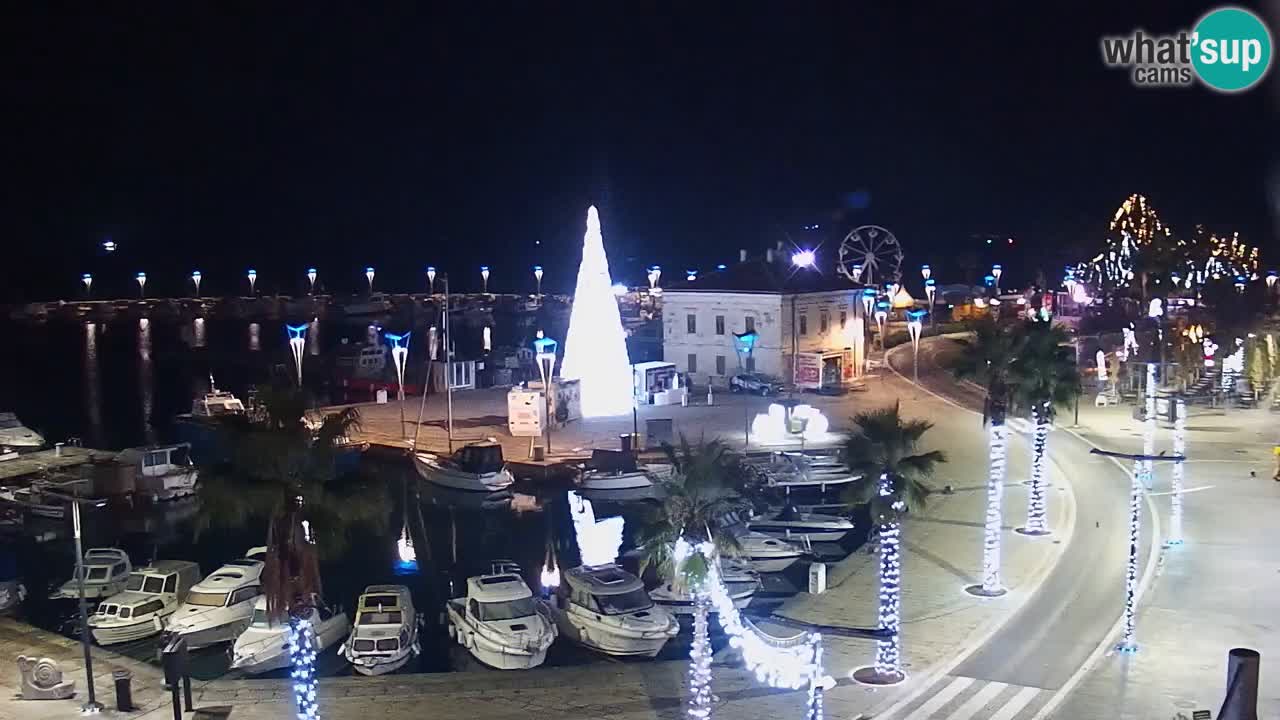 Webcam Koper – Panorama of the marina and promenade from the Grand Hotel Koper