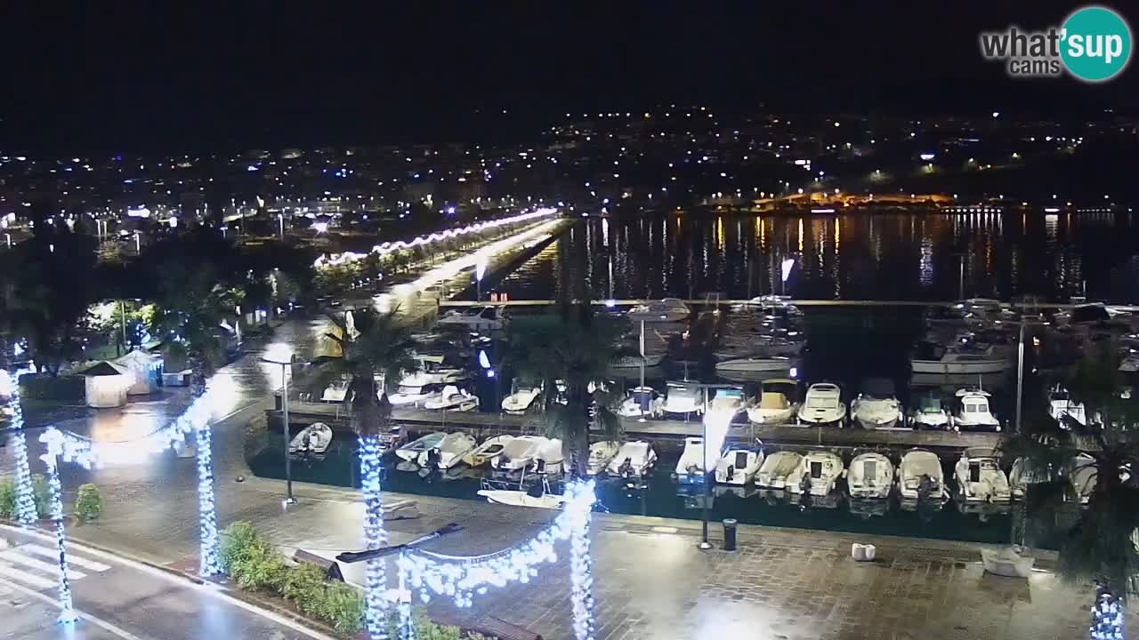 Webcam Koper – Panorama of the marina and promenade from the Grand Hotel Koper