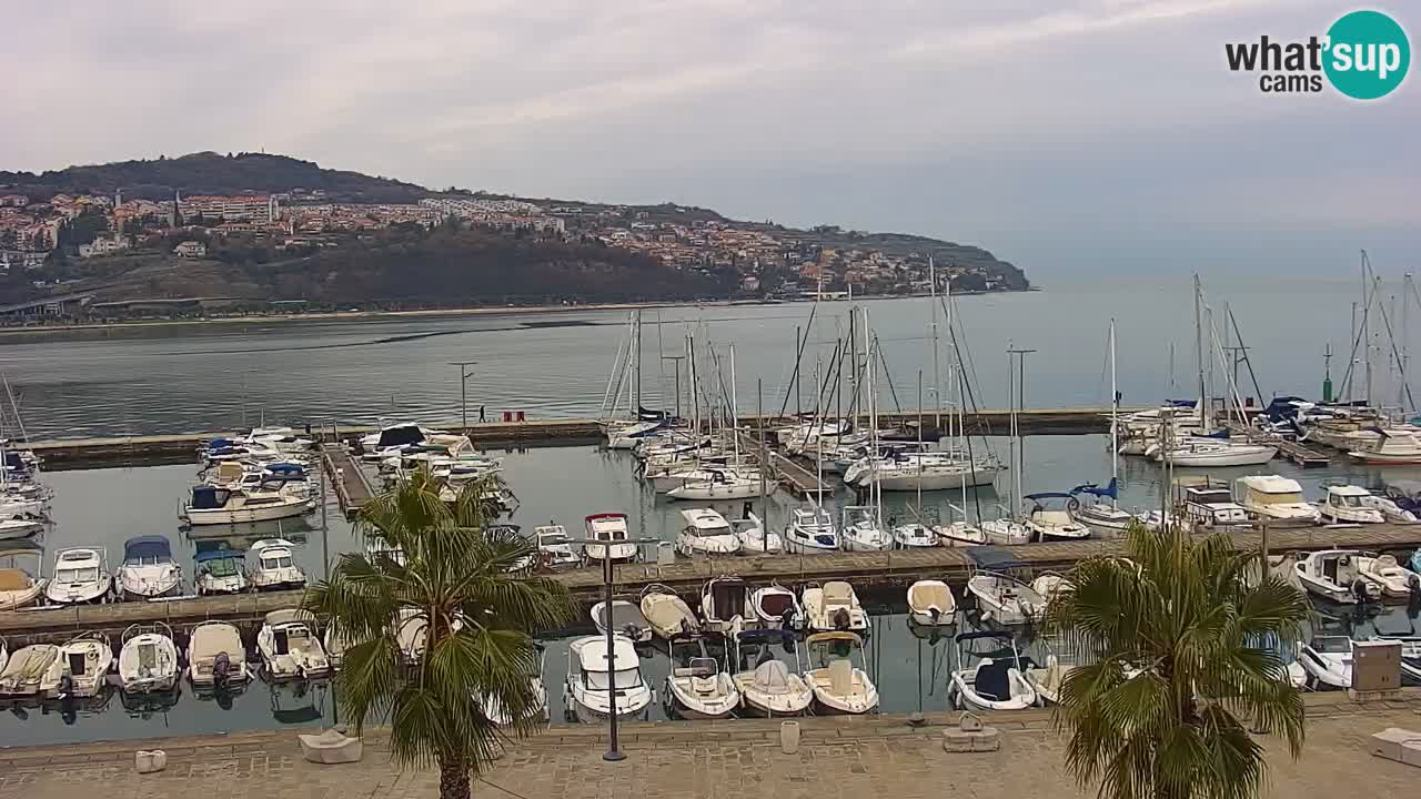 Webcam Koper – Panorama de la marina et de la promenade depuis le Grand Hotel Koper