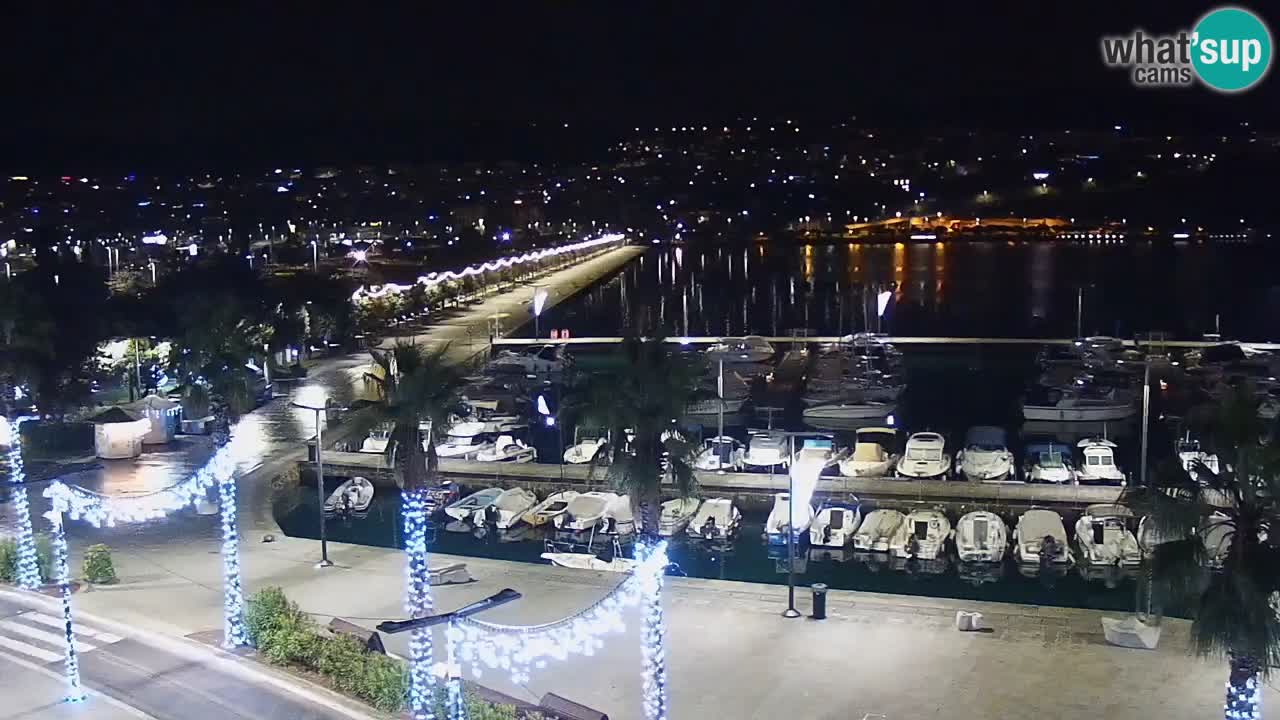 Webcam Koper – Panorama of the marina and promenade from the Grand Hotel Koper