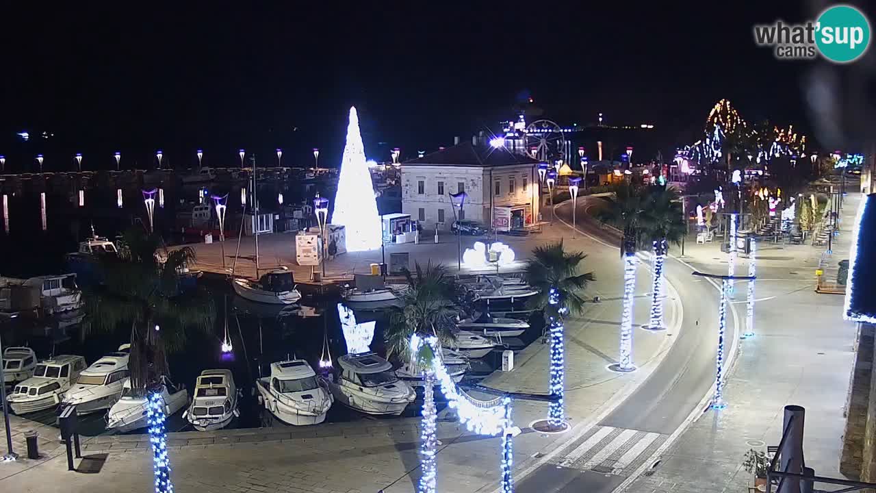 Webcam Koper – Panorama of the marina and promenade from the Grand Hotel Koper