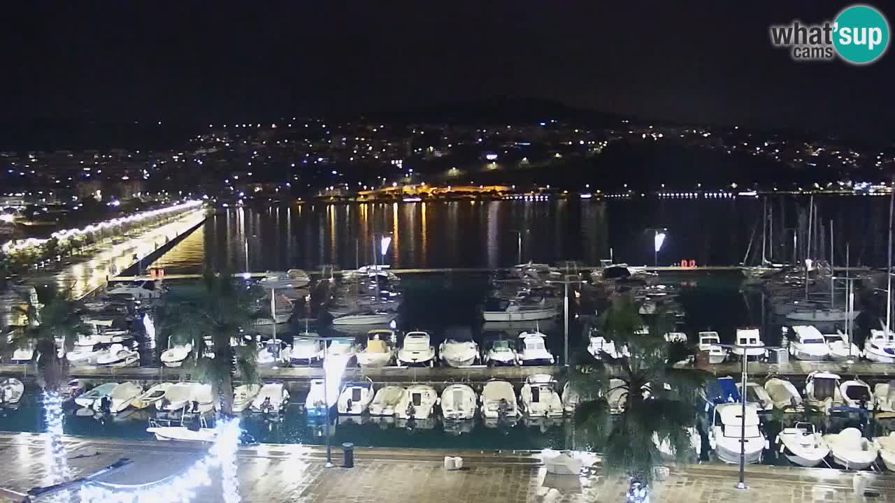 Webcam Koper – Panorama de la marina et de la promenade depuis le Grand Hotel Koper