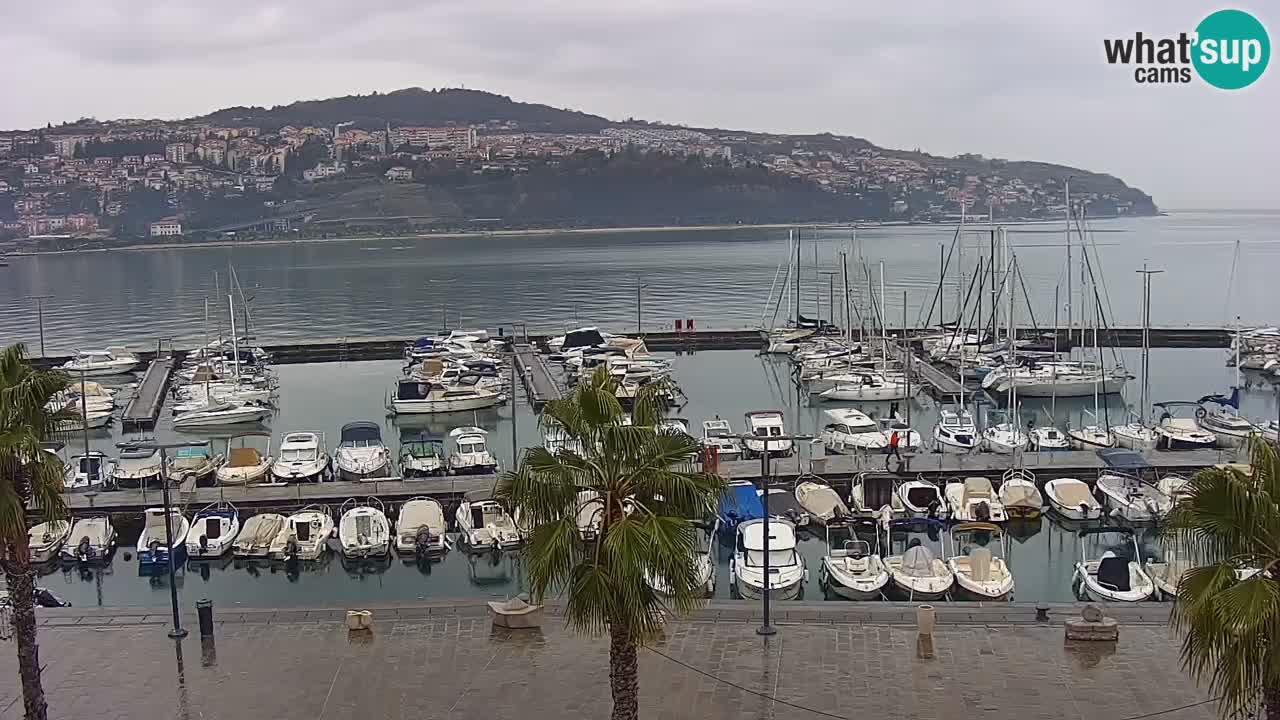 Webcam Koper – Panorama of the marina and promenade from the Grand Hotel Koper