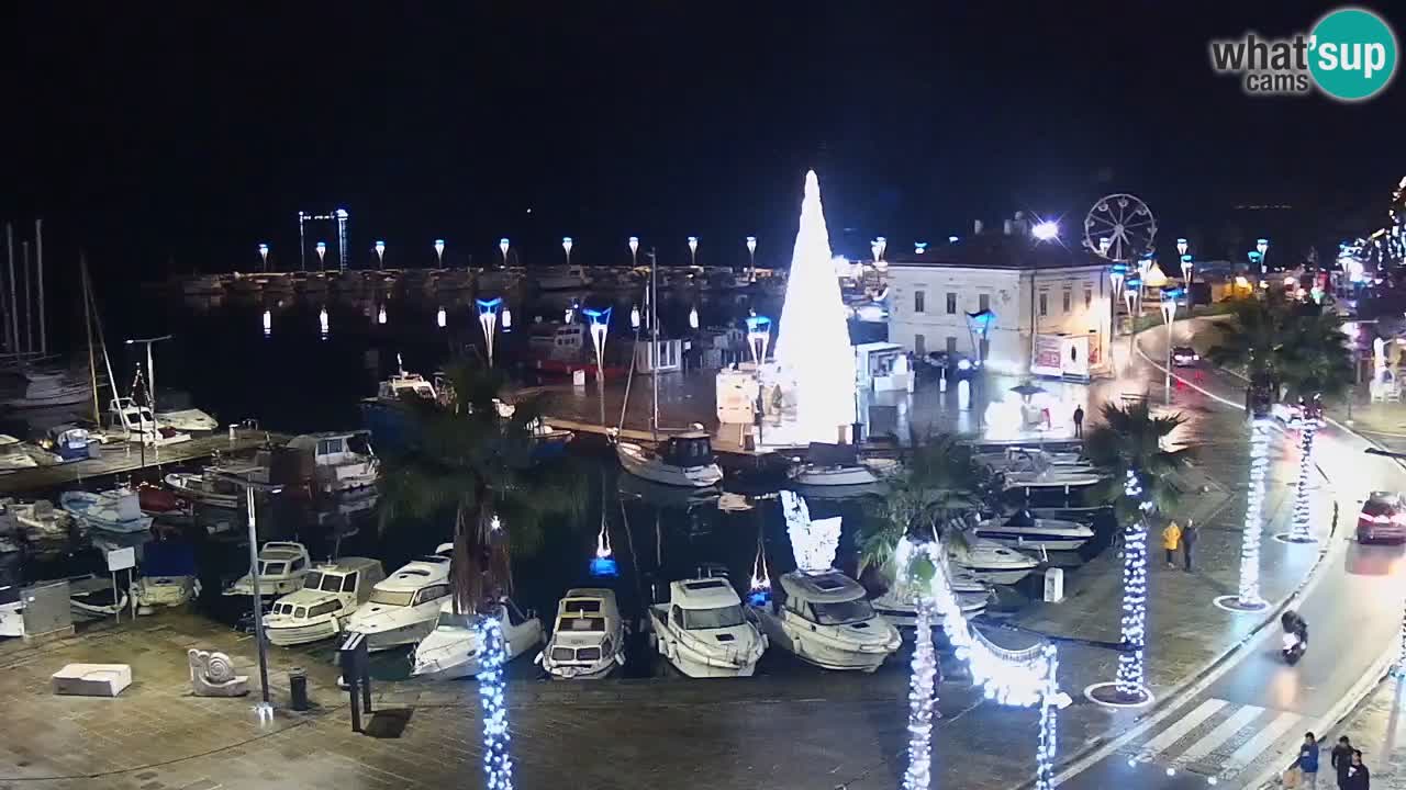 Webcam Koper – Panorama of the marina and promenade from the Grand Hotel Koper