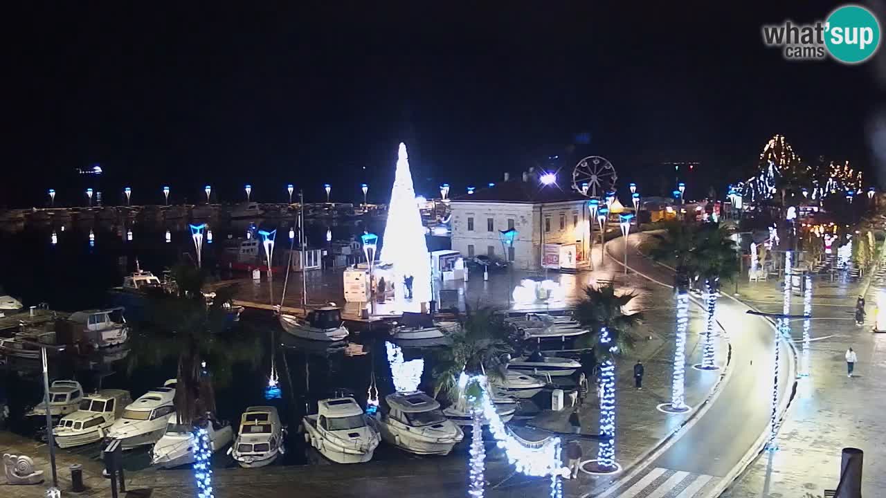 Webcam Koper – Panorama des Jachthafens und der Promenade vom Hotel Grand Koper