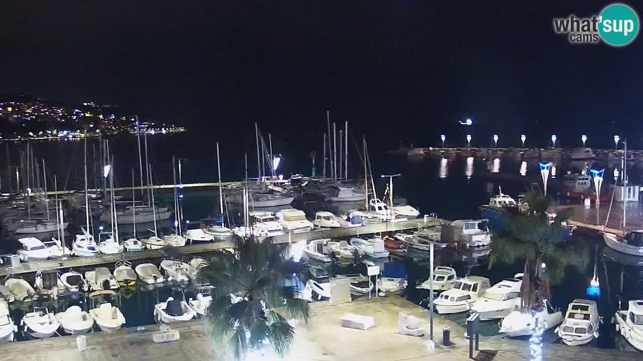 Webcam Koper – Panorama des Jachthafens und der Promenade vom Hotel Grand Koper