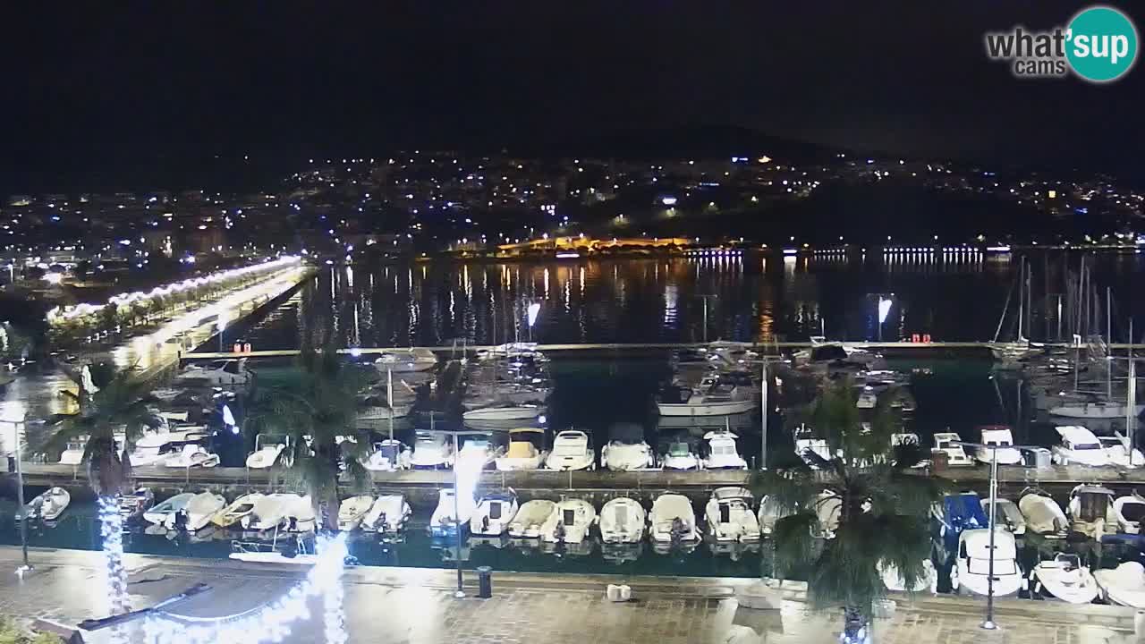 Webcam Koper – Panorama des Jachthafens und der Promenade vom Hotel Grand Koper