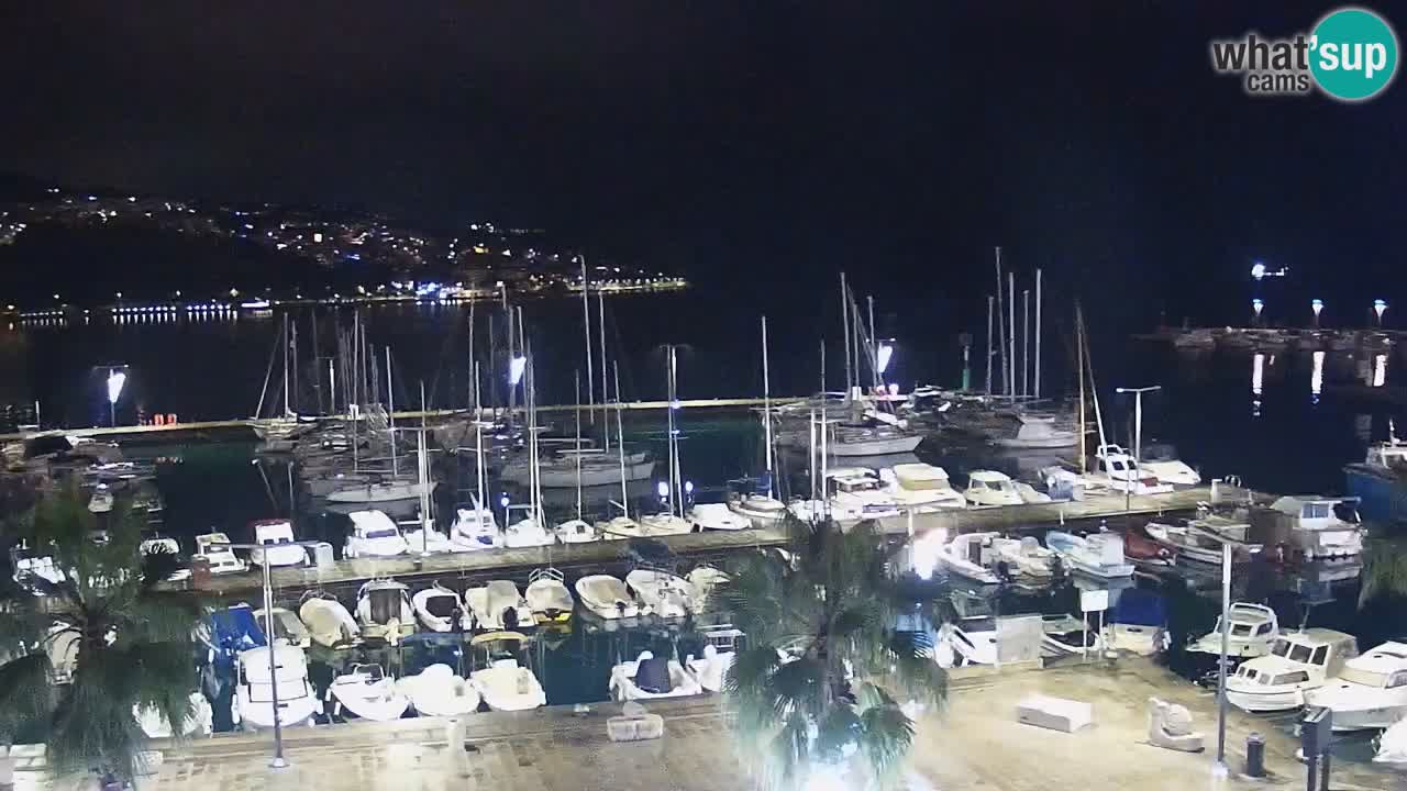 Webcam Koper – Panorama des Jachthafens und der Promenade vom Hotel Grand Koper