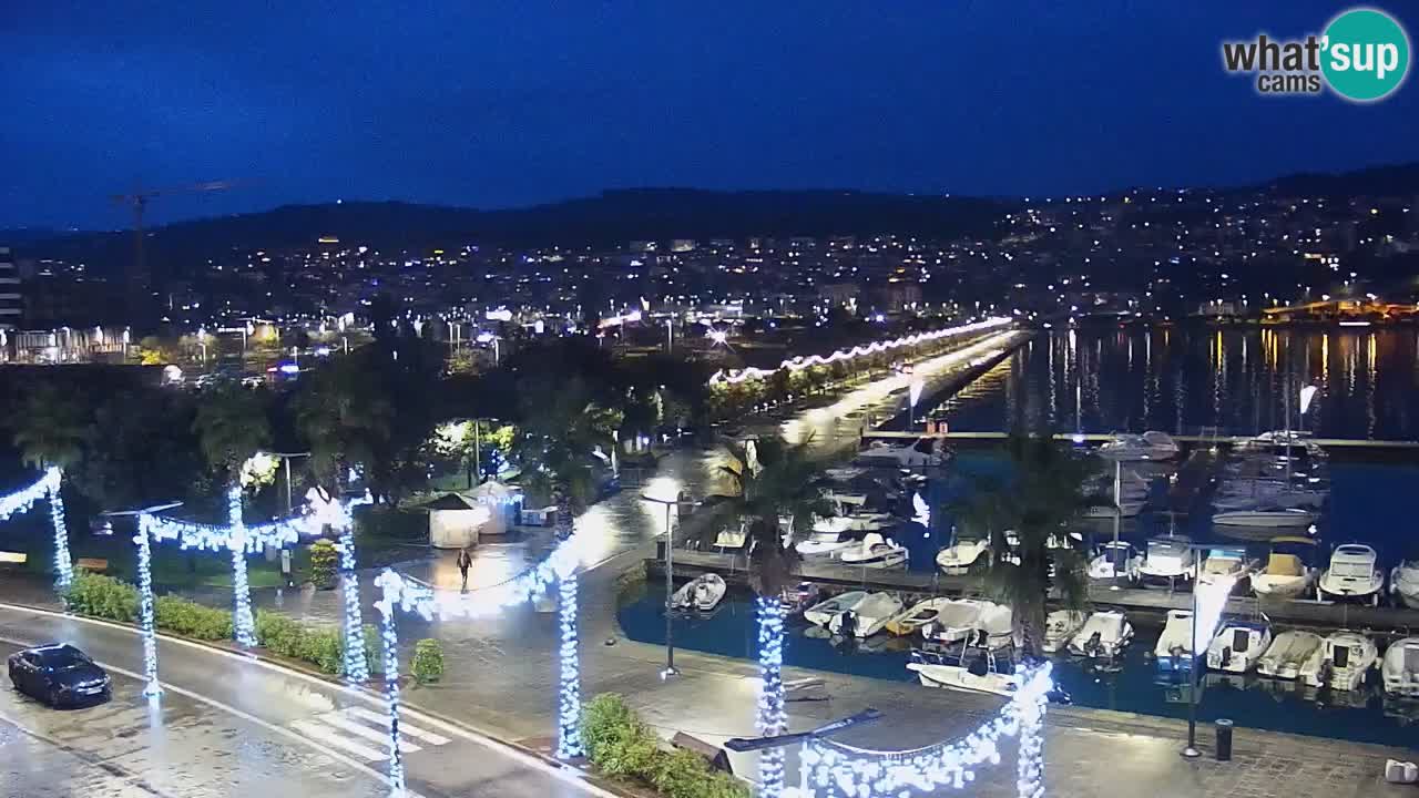 Webcam Koper – Panorama des Jachthafens und der Promenade vom Hotel Grand Koper