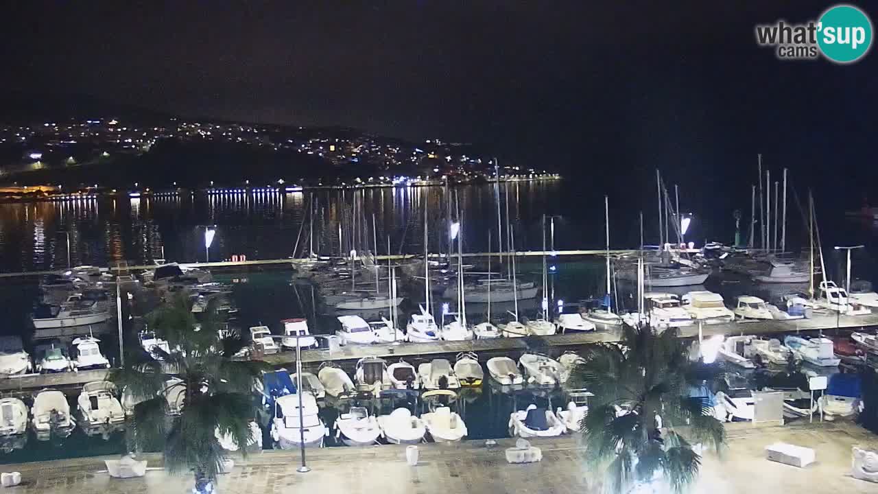 Webcam Koper – Panorama des Jachthafens und der Promenade vom Hotel Grand Koper