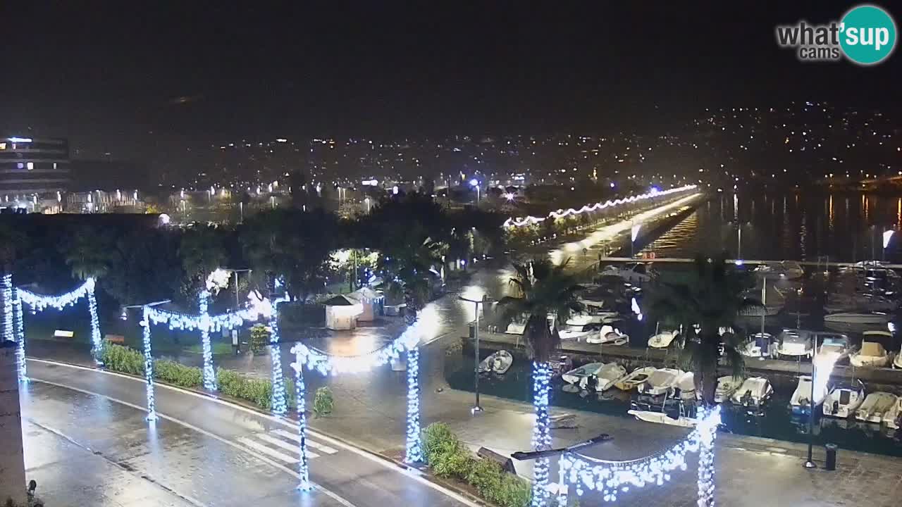 Webcam Koper – Panorama des Jachthafens und der Promenade vom Hotel Grand Koper