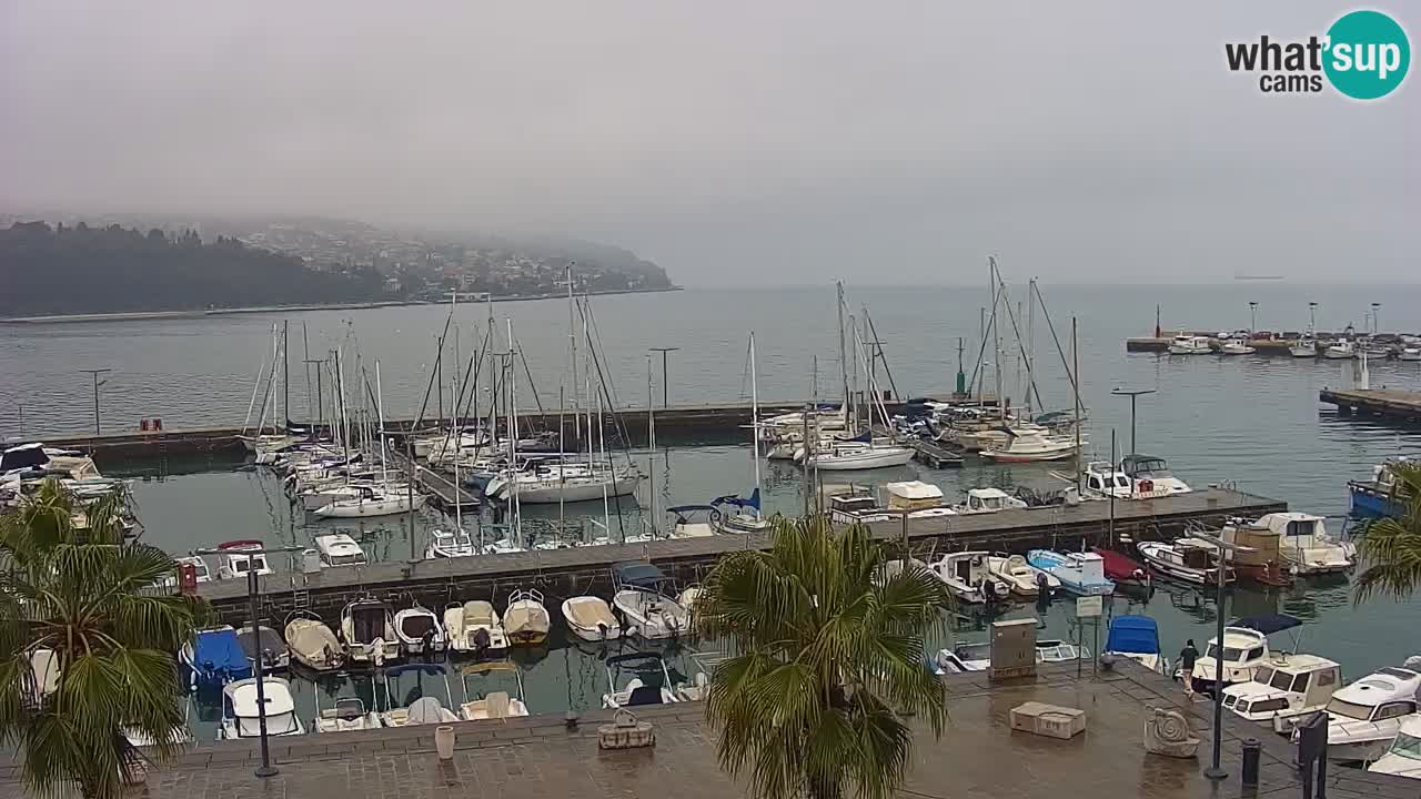 Webcam Koper – Panorama des Jachthafens und der Promenade vom Hotel Grand Koper