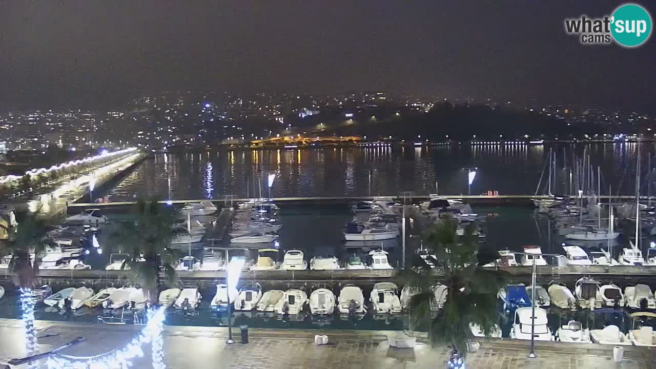 Camera en vivo Koper – puerto deportivo y paseo marítimo desde el Hotel Grand Koper