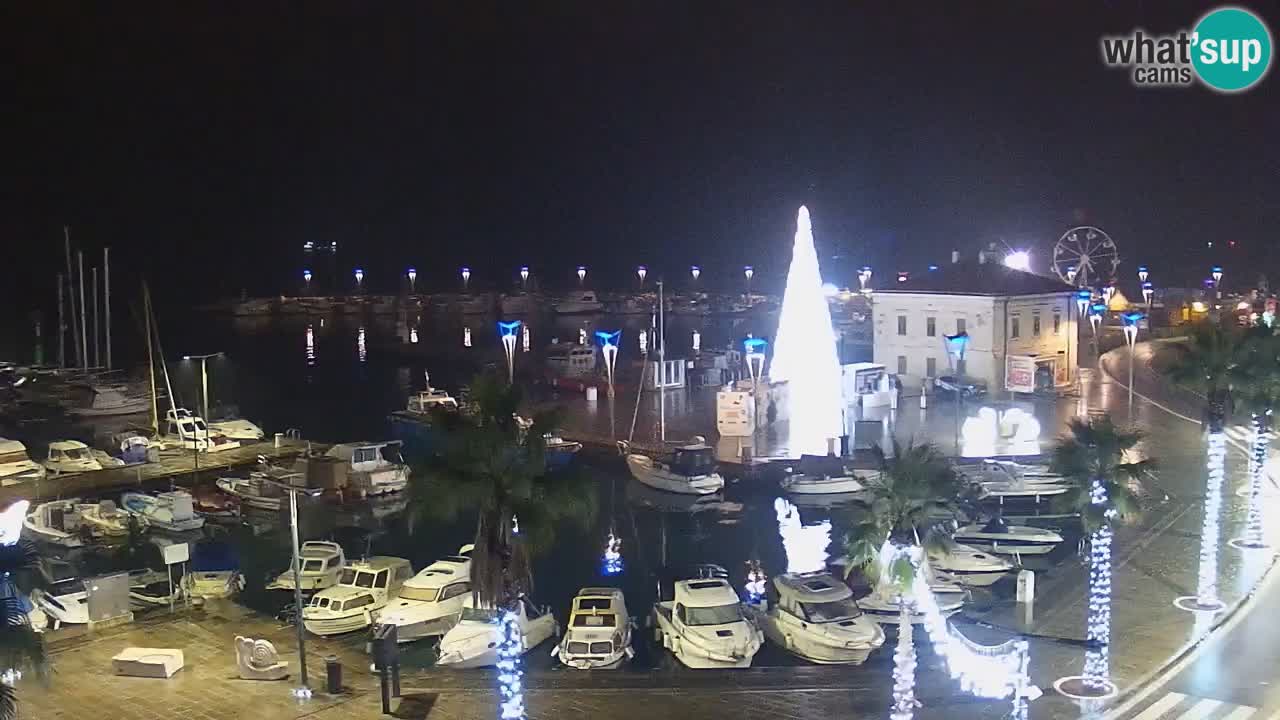Webcam Koper – Panorama of the marina and promenade from the Grand Hotel Koper