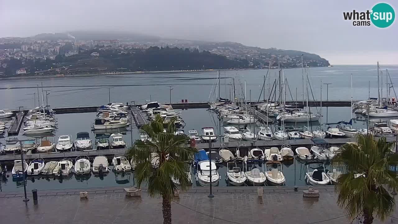 Webcam Koper – Panorama of the marina and promenade from the Grand Hotel Koper