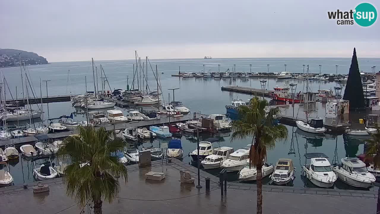 Webcam Koper – Panorama of the marina and promenade from the Grand Hotel Koper