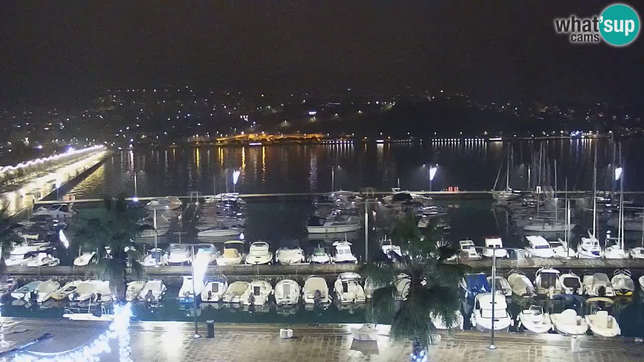 Webcam Koper – Panorama de la marina et de la promenade depuis le Grand Hotel Koper