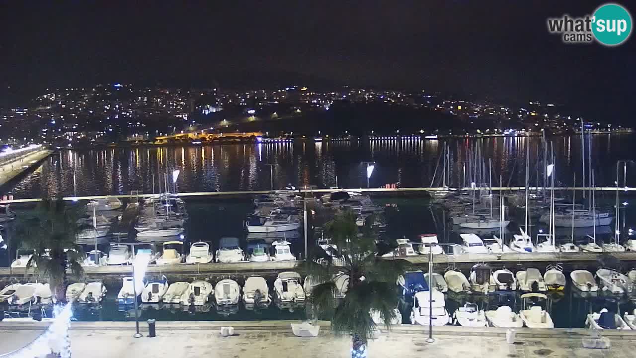 Webcam Koper – Panorama des Jachthafens und der Promenade vom Hotel Grand Koper