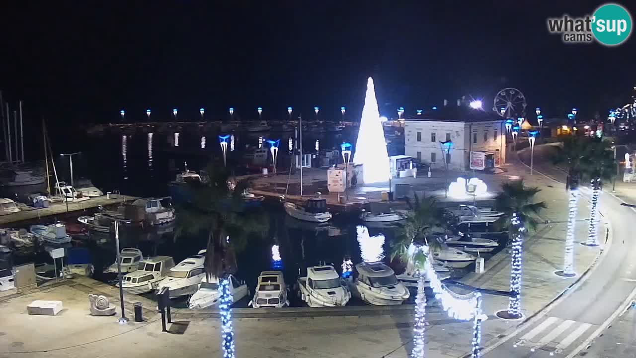 Webcam Koper – Panorama of the marina and promenade from the Grand Hotel Koper